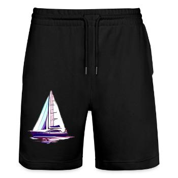 Sailor Sailing Ship Sailing Sailing Sailing Sail: - Short de jogging bio TRAINER Stanley/Stella unisexe - noir - Devant - Nik (191cm) & Marisol (170cm)