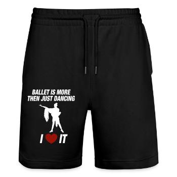 Dancing Dance Music - Stanley/Stella Trainer Unisex Organic Jogging Shorts - black - Front - Nik (191cm) & Marisol (170cm)