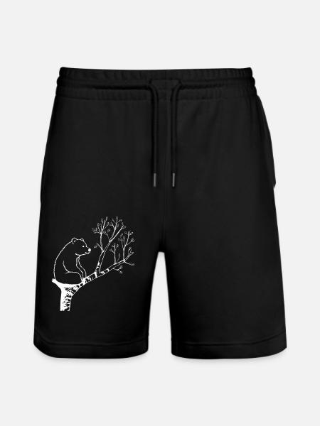 Bon ours rêveur sur l’arbre - Short de jogging bio TRAINER Stanley/Stella unisexe - noir