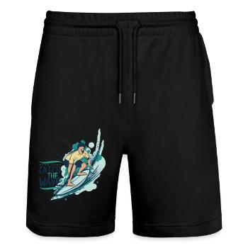 Wassersport - Stanley/Stella Unisex Bio Joggingshorts Trainer  - Schwarz - Vorne - Nik (191cm) & Marisol (170cm)