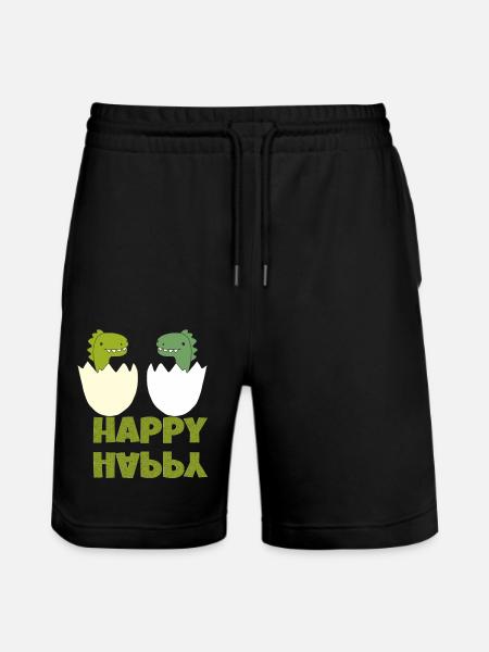 Dinos Happy - Stanley/Stella Trainer Unisex Organic Jogging Shorts - black