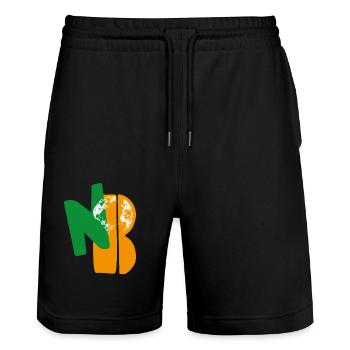 Pas de planète B - Short de jogging bio TRAINER Stanley/Stella unisexe - noir - Devant - Nik (191cm) & Marisol (170cm)