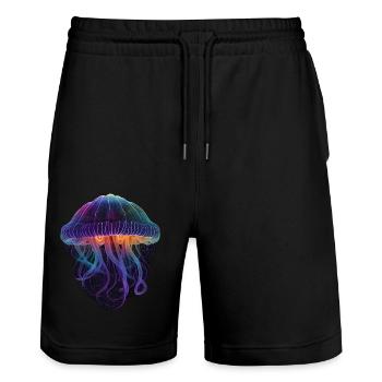 Méduse Galaxy - Short de jogging bio TRAINER Stanley/Stella unisexe - noir - Devant - Nik (191cm) & Marisol (170cm)