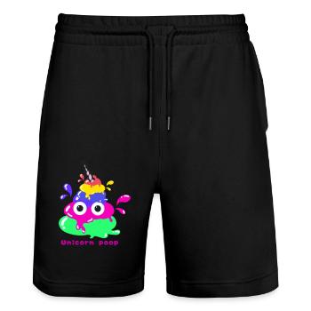 Licorne Caca, caca, licorne, coloré - Short de jogging bio TRAINER Stanley/Stella unisexe - noir - Devant - Nik (191cm) & Marisol (170cm)