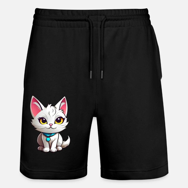 Chat blanc mignon - Short de jogging bio TRAINER Stanley/Stella unisexe - noir