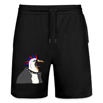 punker möwe lederjacke sonnenbrille - Stanley/Stella Unisex Bio Joggingshorts Trainer  - Schwarz - Vorne - Nik (191cm) & Marisol (170cm)