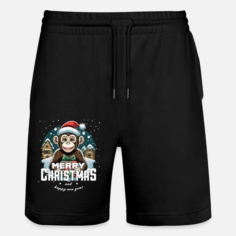 Singe de Noël - Short de jogging bio TRAINER Stanley/Stella unisexe - noir