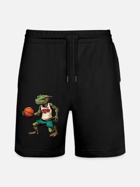 Lizard Basketball - Stanley/Stella Trainer Unisex Organic Jogging Shorts - black
