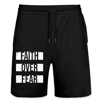 La foi plutôt que la peur Glaube über Furcht Liebe Jesus - Short de jogging bio TRAINER Stanley/Stella unisexe - noir - Devant - Nik (191cm) & Marisol (170cm)