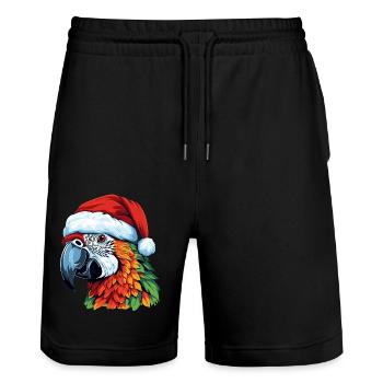 Parrot Christmas Animal Head - Stanley/Stella Trainer Unisex Organic Jogging Shorts - black - Front - Nik (191cm) & Marisol (170cm)