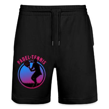 Padel PADELTENNIS Joueur de padel Padel Tennis Fille - Short de jogging bio TRAINER Stanley/Stella unisexe - noir - Devant - Nik (191cm) & Marisol (170cm)