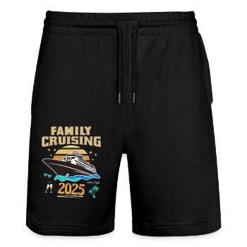 Familien Kreuzfahrt 2025 - Stanley/Stella Unisex Bio Joggingshorts Trainer  - Schwarz - Vorne - Nik (191cm) & Marisol (170cm)