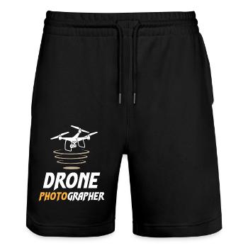 Drone Photographer - Stanley/Stella Trainer Unisex Organic Jogging Shorts - black - Front - Nik (191cm) & Marisol (170cm)