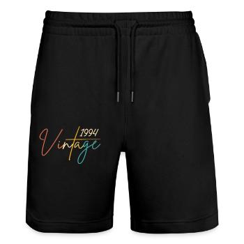 Elégant et vintage 1994 - 1994 Cadeau d’anniversaire - Short de jogging bio TRAINER Stanley/Stella unisexe - noir - Devant - Nik (191cm) & Marisol (170cm)