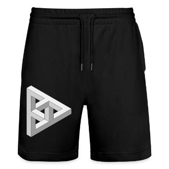 Impossible 3D Figure - Stanley/Stella Trainer Unisex Organic Jogging Shorts - black - Front - Nik (191cm) & Marisol (170cm)