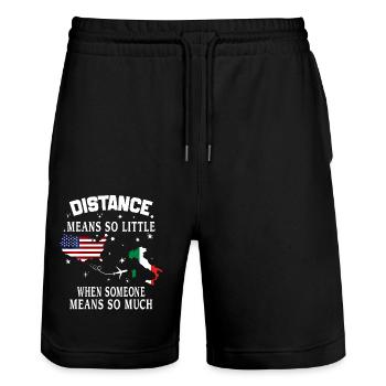Distance Means So Little When Someone Means Much - Stanley/Stella Trainer Unisex Organic Jogging Shorts - black - Front - Nik (191cm) & Marisol (170cm)