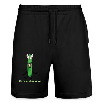 Carnival cucumber, cucumber, carnival, rabbit ears, helau - Stanley/Stella Trainer Unisex Organic Jogging Shorts - black - Front - Nik (191cm) & Marisol (170cm)