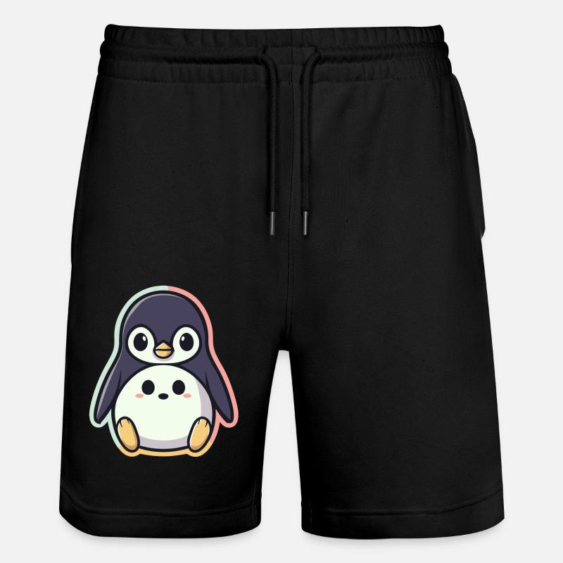 Pingouin kawaii - Short de jogging bio TRAINER Stanley/Stella unisexe - noir
