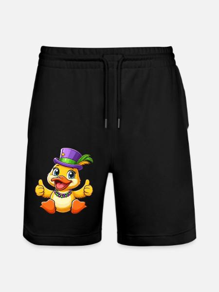 Mardi Gras Duck: Thumbs Up - Stanley/Stella Trainer Unisex Organic Jogging Shorts - black