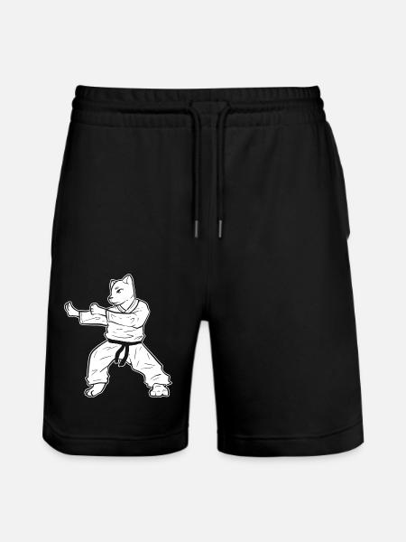 Karate Cat Self Defense - Stanley/Stella Trainer Unisex Organic Jogging Shorts - black