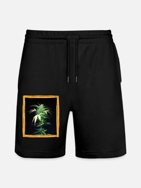 Cannabis plant - Stanley/Stella Trainer Unisex Organic Jogging Shorts - black