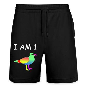 Oiseau coloré - Short de jogging bio TRAINER Stanley/Stella unisexe - noir - Devant - Nik (191cm) & Marisol (170cm)