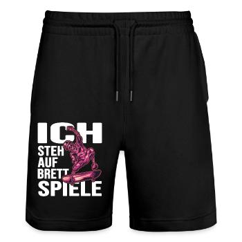 skateboard sk8 skateboarder skatepark - Stanley/Stella Unisex Bio Joggingshorts Trainer  - Schwarz - Vorne - Nik (191cm) & Marisol (170cm)
