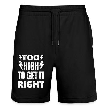 Too High b1 - Stanley/Stella Unisex Bio Joggingshorts Trainer  - Schwarz - Vorne - Nik (191cm) & Marisol (170cm)