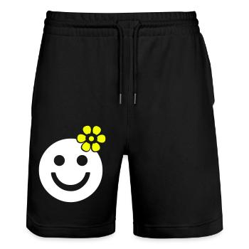 été printemps fleur gaie tournesol - Short de jogging bio TRAINER Stanley/Stella unisexe - noir - Devant - Nik (191cm) & Marisol (170cm)