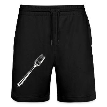 Fourchette Couverts Icon - Short de jogging bio TRAINER Stanley/Stella unisexe - noir - Devant - Nik (191cm) & Marisol (170cm)