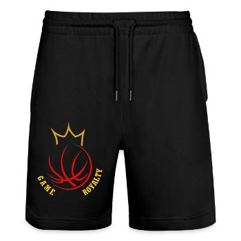 T-shirts de basket-ball, sweats à capuche, casquettes en forme de couronne - Short de jogging bio TRAINER Stanley/Stella unisexe - noir - Devant - Nik (191cm) & Marisol (170cm)