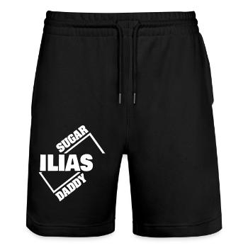 Geschenk für Ilias - Stanley/Stella Unisex Bio Joggingshorts Trainer  - Schwarz - Vorne - Nik (191cm) & Marisol (170cm)