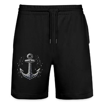 Anker - Stanley/Stella Unisex Bio Joggingshorts Trainer  - Schwarz - Vorne - Nik (191cm) & Marisol (170cm)