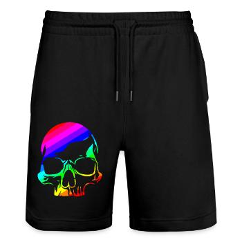 Pride Skull - Stanley/Stella Unisex Bio Joggingshorts Trainer  - Schwarz - Vorne - Nik (191cm) & Marisol (170cm)