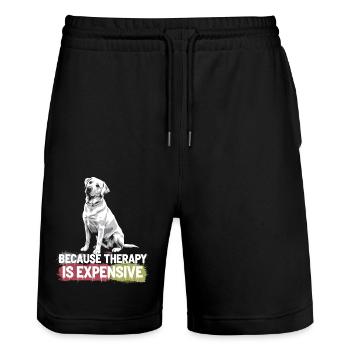 Les chiens comme les meilleurs thérapeutes - Short de jogging bio TRAINER Stanley/Stella unisexe - noir - Devant - Nik (191cm) & Marisol (170cm)