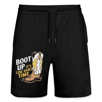Western Vibes for Dance Lovers - Stanley/Stella Trainer Unisex Organic Jogging Shorts - black - Front - Nik (191cm) & Marisol (170cm)