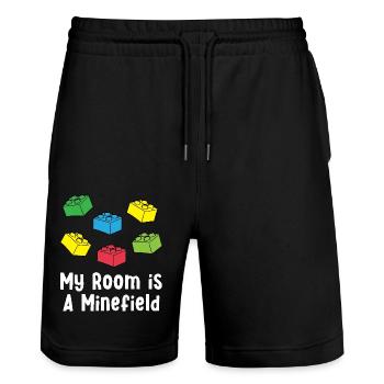 Brick Builder Brick Building Master Builder - Stanley/Stella Trainer Unisex Organic Jogging Shorts - black - Front - Nik (191cm) & Marisol (170cm)