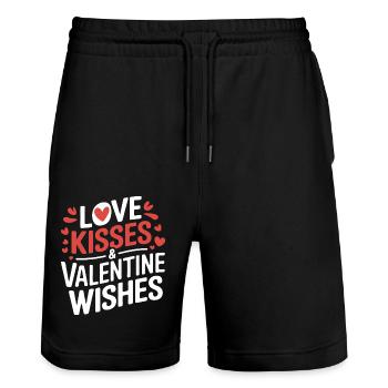 La Saint-Valentin en lettres - Short de jogging bio TRAINER Stanley/Stella unisexe - noir - Devant - Nik (191cm) & Marisol (170cm)