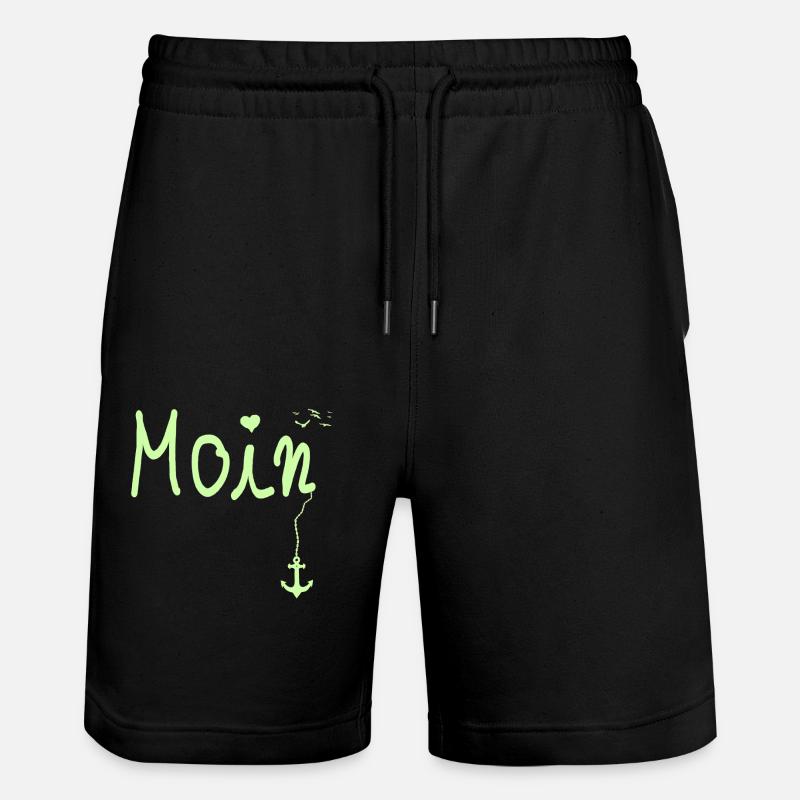 Moin Welcome Moin with Seagull - Stanley/Stella Trainer Unisex Organic Jogging Shorts - black