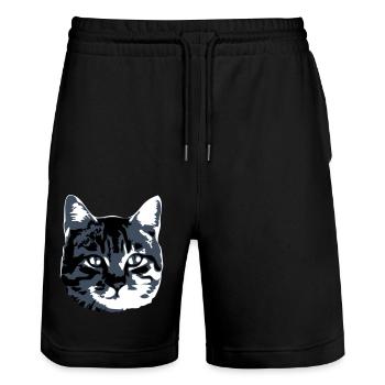 Cat Realistic Pet Cute Cute Kitten - Stanley/Stella Trainer Unisex Organic Jogging Shorts - black - Front - Nik (191cm) & Marisol (170cm)