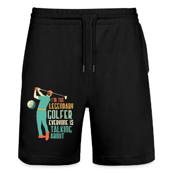 I'm The Legendary Golfer Everyone Is Talking About - Stanley/Stella Trainer Unisex Organic Jogging Shorts - black - Front - Nik (191cm) & Marisol (170cm)