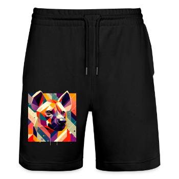 Hyène - Short de jogging bio TRAINER Stanley/Stella unisexe - noir - Devant - Nik (191cm) & Marisol (170cm)