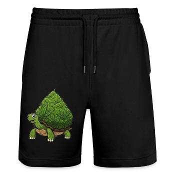Turloco - Stanley/Stella Unisex Bio Joggingshorts Trainer  - Schwarz - Vorne - Nik (191cm) & Marisol (170cm)