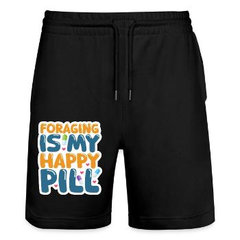 Foraging Is My Happy Pill Nature Lovers Delight - Stanley/Stella Trainer Unisex Organic Jogging Shorts - black - Front - Nik (191cm) & Marisol (170cm)