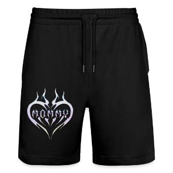 Tribal Heart Tattoo for Emo and Goth - Stanley/Stella Trainer Unisex Organic Jogging Shorts - black - Front - Nik (191cm) & Marisol (170cm)