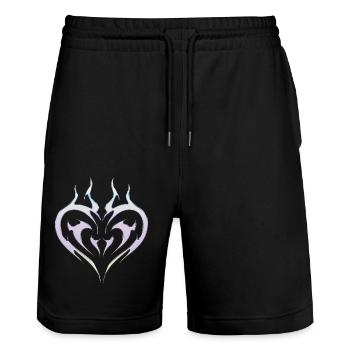 Tribal Heart Tattoo for Emo and Goth - Stanley/Stella Trainer Unisex Organic Jogging Shorts - black - Front - Nik (191cm) & Marisol (170cm)
