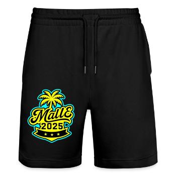 Malle 2025 Palme Mallorca - Stanley/Stella Unisex Bio Joggingshorts Trainer  - Schwarz - Vorne - Nik (191cm) & Marisol (170cm)