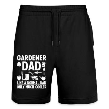 Gärtner Vater nur wie ein normaler Vater - Stanley/Stella Unisex Bio Joggingshorts Trainer  - Schwarz - Vorne - Nik (191cm) & Marisol (170cm)