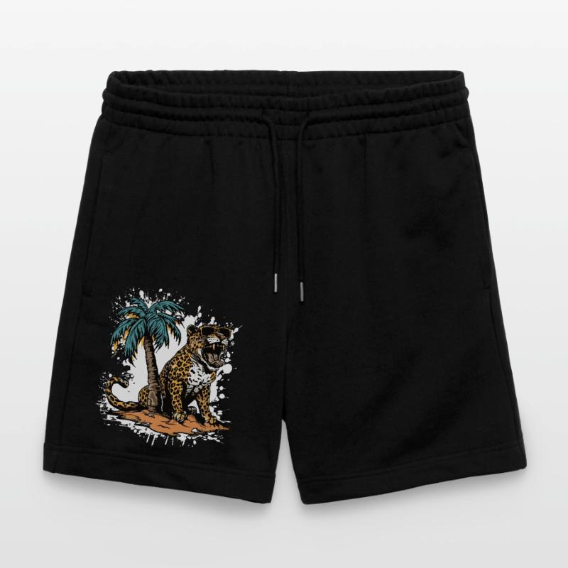 Leopard Island Palm Tree Stanley/Stella Trainer Unisex Organic Jogging Shorts