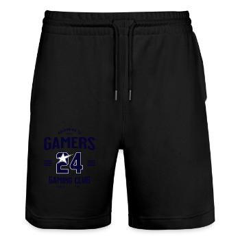 Gaming Club – gamers united in the game - Stanley/Stella Trainer Unisex Organic Jogging Shorts - black - Front - Nik (191cm) & Marisol (170cm)